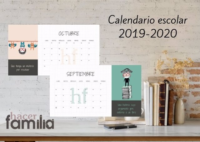 Descárgate el calendario escolar 2019-2020 de Hacer Familia